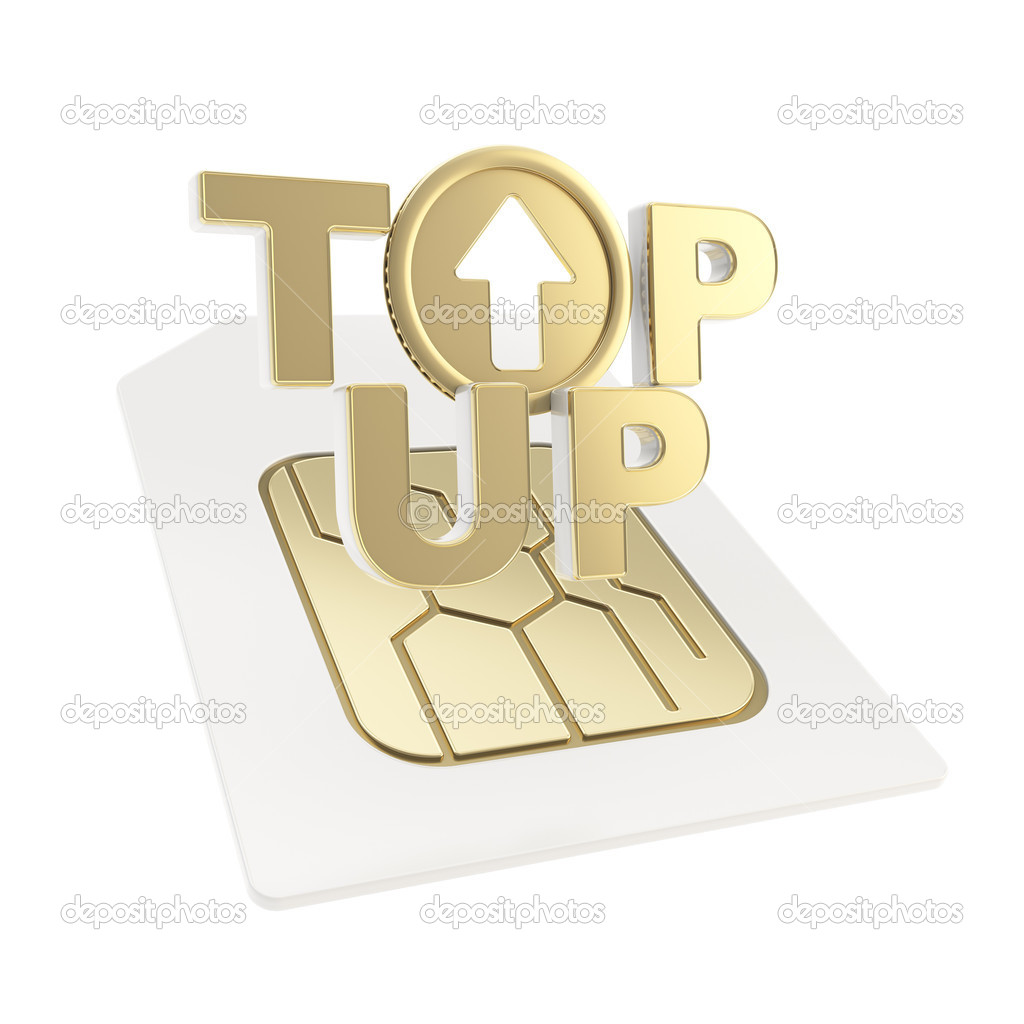 Esposizione di telefoni e SIM con cartelli di ricariche disponibili